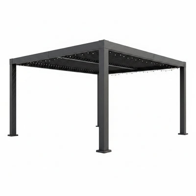 Louvered Pergola with Adjustable Aluminum Roof & Drainage