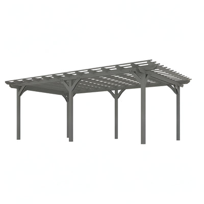 12x20 FT Wooden Pergola Grape Trellis – Gray