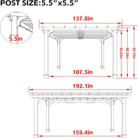 Cedar Wood Pergola Kit Designed for Outdoor Living, 12x16 FT Structure, Ground Stakes Included, Assembly Required