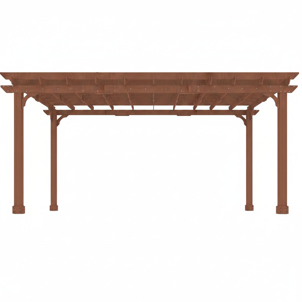 Cedar Wood Pergola Kit Designed for Outdoor Living, 12x16 FT Structure, Ground Stakes Included, Assembly Required