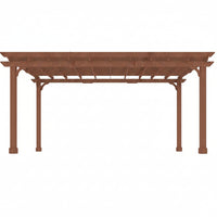Cedar Wood Pergola Kit Designed for Outdoor Living, 12x16 FT Structure, Ground Stakes Included, Assembly Required