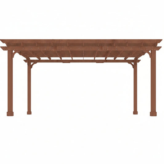 Cedar Wood Pergola Kit Designed for Outdoor Living, 12x16 FT Structure, Ground Stakes Included, Assembly Required
