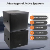Professional PA Speaker System Built for Outdoor Events, 18 Inch Subwoofer, 600W Power, USB Connectivity — product view 16