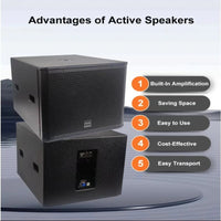 Professional PA Speaker System Built for Outdoor Events, 18 Inch Subwoofer, 600W Power, USB Connectivity — product view 19