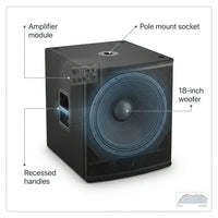 Professional PA Speaker System Built for Outdoor Events, 18 Inch Subwoofer, 600W Power, USB Connectivity — product view 3