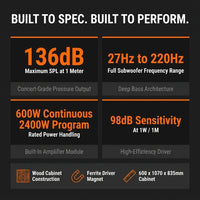 Professional PA Speaker System Built for Outdoor Events, 18 Inch Subwoofer, 600W Power, USB Connectivity — product view 6
