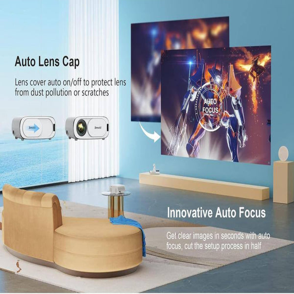 1080P Portable Projector with Wi-Fi, Bluetooth & Auto Focus
