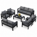 Aluminum Patio Furniture Set Designed for All-Weather Durability, 7-Piece Metal Outdoor Set, Waterproof Covers