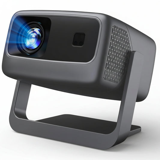[4500 Brightness/Built in Apps/65W Audio] Outdoor 4K-Projector with Wifi and Bluetooth 5.4, Auto Focus Smart Projector Support Doiby Audio, Upgrade GO2 Short Throw Projector with 360°Stand