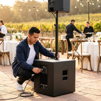 PA Speaker System Designed for Outdoor Events, 18 Inch Subwoofer, 600W Power, USB Connectivity — Lifestyle