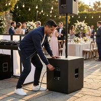 PA Speaker System Designed for Outdoor Events, 18 Inch Subwoofer, 600W Power, USB Connectivity — Lifestyle