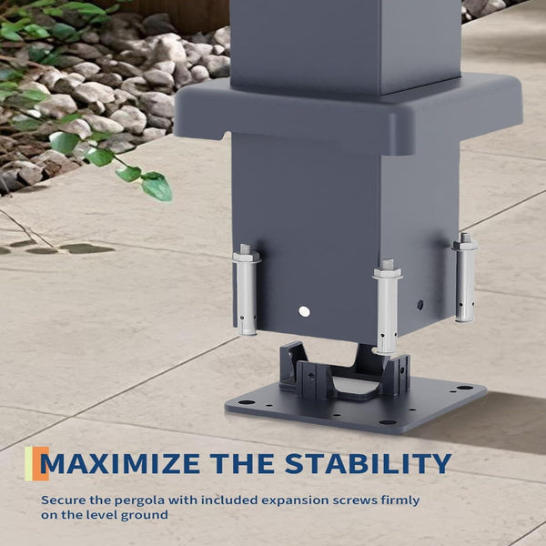 Louvered Pergola with Adjustable Aluminum Roof & Drainage