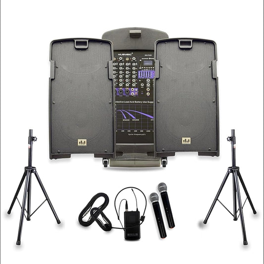 PA Speaker System with Wireless Microphone and Speakers, 2000W