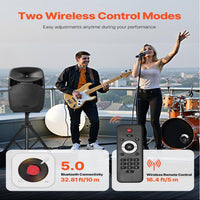 Portable PA System 2000-Watt (PMPO) Powered Sound System Set with 3 Channel Mixer Dual Speakers for Djs Events — product view 3