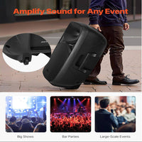 Portable PA System 2000-Watt (PMPO) Powered Sound System Set with 3 Channel Mixer Dual Speakers for Djs Events — product view 4